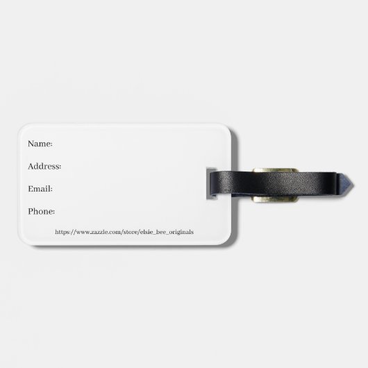 Gepäckanhänger mit Charlie-Kardinal (Rückseite horizontal)