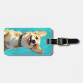 Gepäckanhänger mit Corgi-Motiv (Vorderseite horizontal)