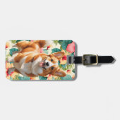 Gepäckanhänger mit Corgi-Motiv (Vorderseite horizontal)