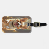 Gepäckanhänger mit Corgi-Motiv (Vorderseite horizontal)