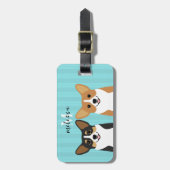 Gepäckanhänger mit Corgi-Motiv (Vorderseite vertikal)