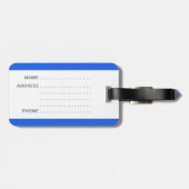 Gepäckanhänger mit dem Aufkleber "Mine" (Rückseite horizontal)