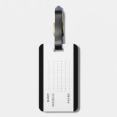 Gepäckanhänger mit dem Aufkleber "Mine" (Rückseite vertikal)