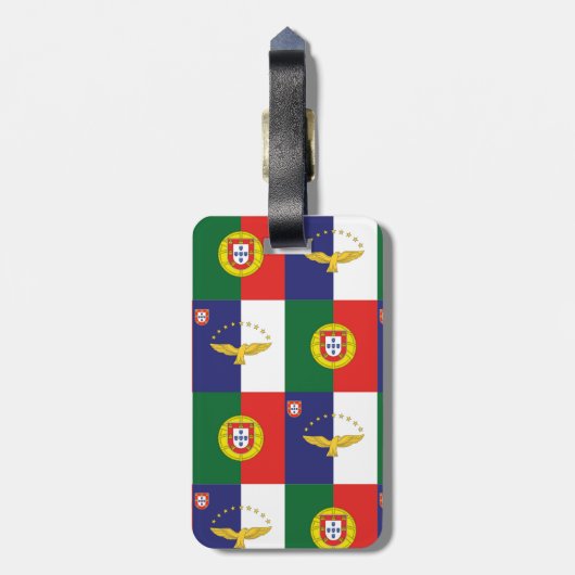 Gepäckanhänger mit den Flaggen Portugals und der A (Rückseite vertikal)
