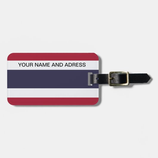 Gepäckanhänger mit der Flagge Thailands (Vorderseite horizontal)