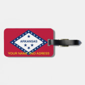 Gepäckanhänger mit der Flagge von Arkansas, USA (Rückseite horizontal)