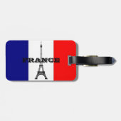 Gepäckanhänger mit der Flagge von Frankreich und E (Rückseite horizontal)