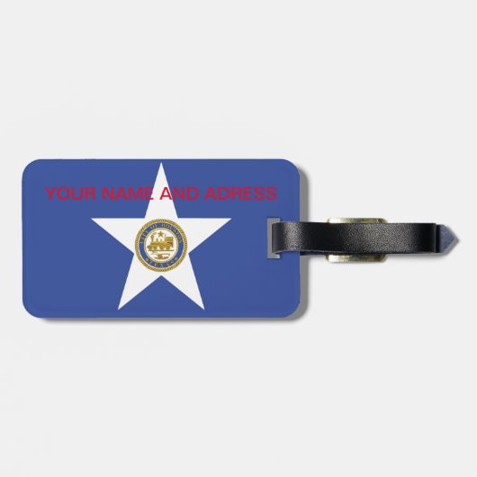 Gepäckanhänger mit der Flagge von Houston City, US (Rückseite horizontal)