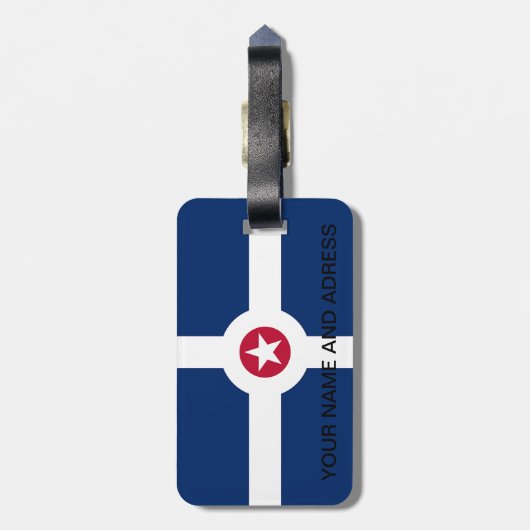 Gepäckanhänger mit der Flagge von Indianapolis Cit (Rückseite vertikal)