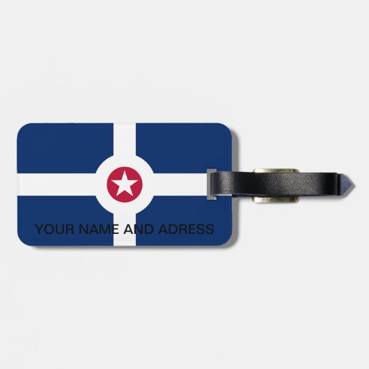 Gepäckanhänger mit der Flagge von Indianapolis Cit (Rückseite horizontal)