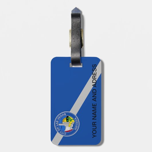 Gepäckanhänger mit der Flagge von Las Vegas City, (Rückseite vertikal)