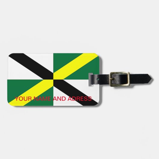 Gepäckanhänger mit der Flagge von Monterey City, U (Vorderseite horizontal)