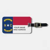 Gepäckanhänger mit der Flagge von North Carolina,  (Vorderseite horizontal)