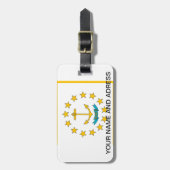 Gepäckanhänger mit der Flagge von Rhode Island, US (Vorderseite vertikal)