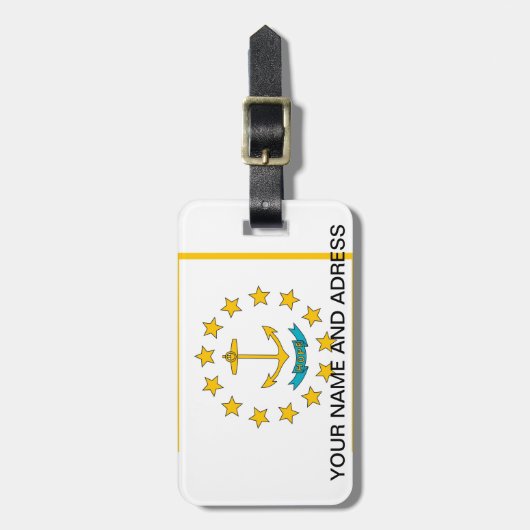 Gepäckanhänger mit der Flagge von Rhode Island, US (Vorderseite vertikal)