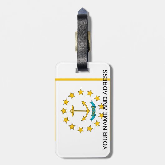 Gepäckanhänger mit der Flagge von Rhode Island, US (Rückseite vertikal)