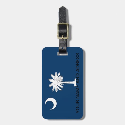Gepäckanhänger mit der Flagge von South Carolina,  (Vorderseite vertikal)