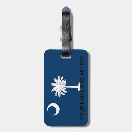 Gepäckanhänger mit der Flagge von South Carolina,  (Rückseite vertikal)