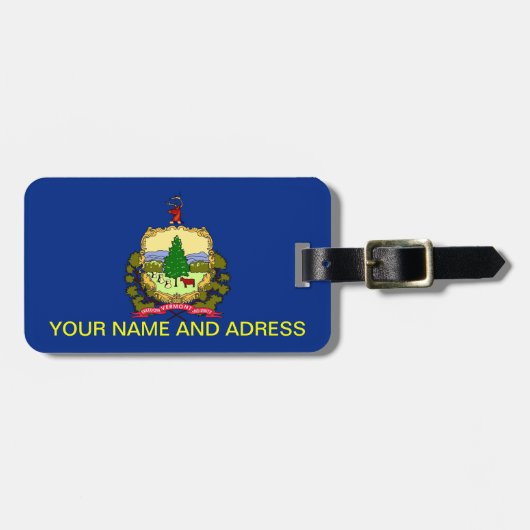 Gepäckanhänger mit der Flagge von Vermont, USA (Vorderseite horizontal)