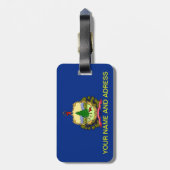 Gepäckanhänger mit der Flagge von Vermont, USA (Rückseite vertikal)