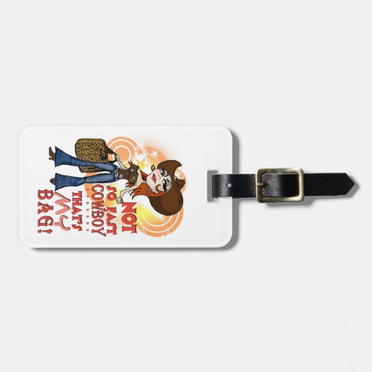 Gepäckanhänger mit einer frechen Haltung (Vorderseite horizontal)