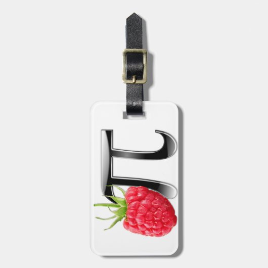 Gepäckanhänger mit einer Himbeere, PU (Vorderseite vertikal)