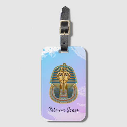 Gepäckanhänger mit einer Illustration zur Tutankha (Vorderseite Vertikal)