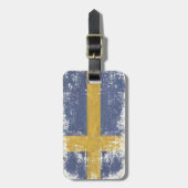 Gepäckanhänger mit extra schmutziger Flagge aus Sc (Vorderseite vertikal)