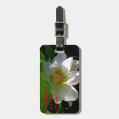 Gepäckanhänger mit feiner weißer Lotus-Blume (Vorderseite vertikal)