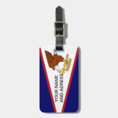 Gepäckanhänger mit Flag American Samoa, USA (Vorderseite vertikal)