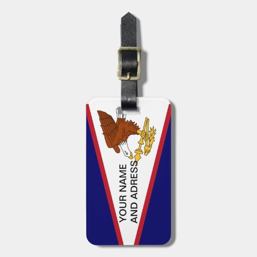 Gepäckanhänger mit Flag American Samoa, USA (Vorderseite vertikal)