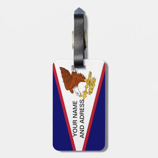 Gepäckanhänger mit Flag American Samoa, USA (Rückseite vertikal)