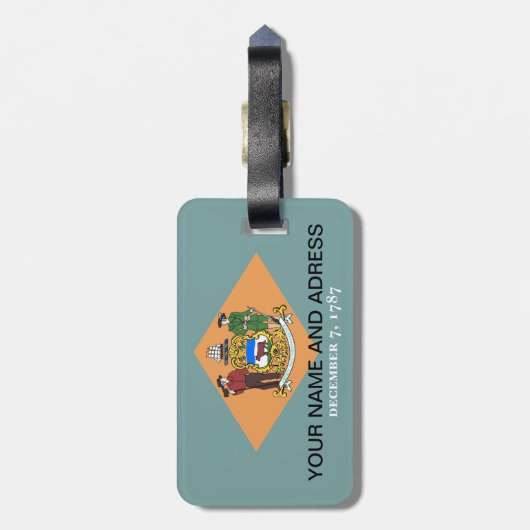 Gepäckanhänger mit Flag Delaware, USA (Rückseite vertikal)