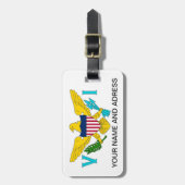 Gepäckanhänger mit Flag Jungfrau Islands, USA (Vorderseite vertikal)