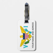 Gepäckanhänger mit Flag Jungfrau Islands, USA (Rückseite vertikal)