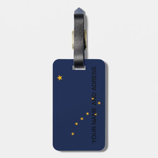 Gepäckanhänger mit Flagge Alaska, USA (Rückseite vertikal)