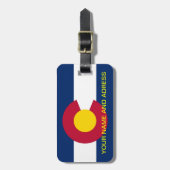 Gepäckanhänger mit Flagge Colorado, USA (Vorderseite vertikal)