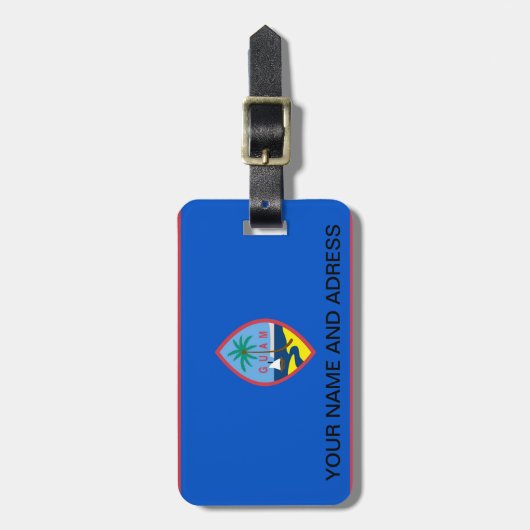 Gepäckanhänger mit Flagge Guam, USA (Vorderseite vertikal)