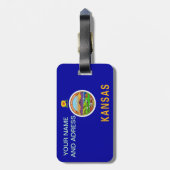 Gepäckanhänger mit Flagge Kansas, USA (Rückseite vertikal)