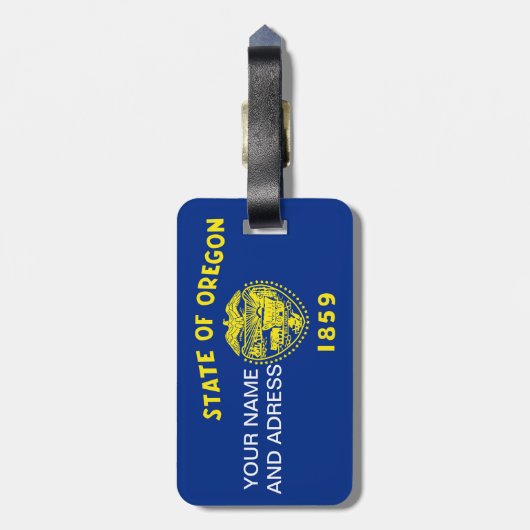 Gepäckanhänger mit Flagge Oregon, USA (Rückseite vertikal)