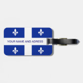 Gepäckanhänger mit Flagge Quebec, Kanada (Rückseite horizontal)