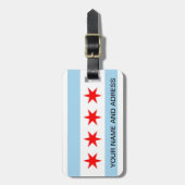 Gepäckanhänger mit Flagge von Chicago, Illinois, U (Vorderseite vertikal)