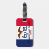 Gepäckanhänger mit Flagge von Iowa, USA (Rückseite vertikal)