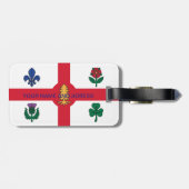 Gepäckanhänger mit Flagge von Montreal, Kanada (Rückseite horizontal)