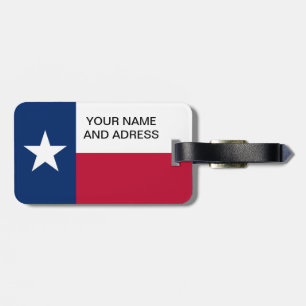 Gepäckanhänger mit Flagge von Texas, USA