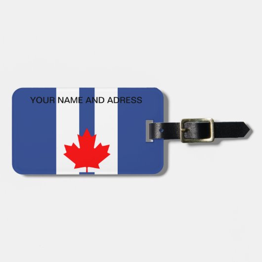 Gepäckanhänger mit Flagge von Toronto, Kanada (Vorderseite horizontal)