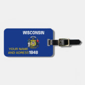 Gepäckanhänger mit Flagge Wisconsin, USA (Vorderseite horizontal)
