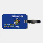 Gepäckanhänger mit Flagge Wisconsin, USA (Rückseite horizontal)