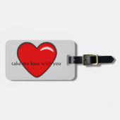 Gepäckanhänger mit großem rotem Herz (Vorderseite horizontal)