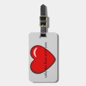 Gepäckanhänger mit großem rotem Herz (Vorderseite vertikal)